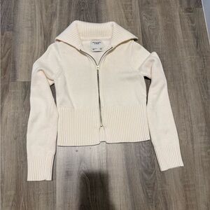 Abercrombie & Fitch Cream Collared Cardigan XS
